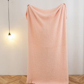 Baby Fluffy Throw Blanket Reversible Ultra Soft Cozy Luxury Blankets for Bed or Sofa Crib Stroller Machine Washable(Pink Fuzzy,28"x40")