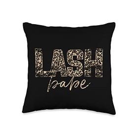 Leopard Lash Babe Lash Technician & Lash Artist Vintage Babe Tech Artist Leopard Lash Throw Pillow, 16x16, Multicolor