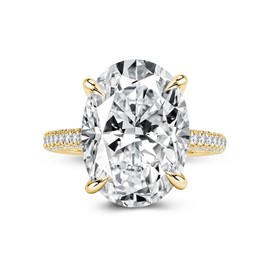 RODIFFY 5.0/8.0CT Excellent Oval Cut Engagement Ring,D-Color VVS Big CZ Gemstone 925 Sterling Silver Promise Ring, Sterling Silver, Cubic Zirconia