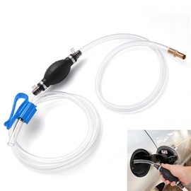 Yetofro Gas Siphon Hose Pump, Manual Hand Water pump, Gasoline Transfer Pump for water Gas Oil Petrol Diesel, Fuel Siphon Pump with 2 Durable PVC Syphon Hoses, HH016