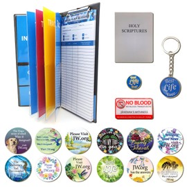 JW Ministry Essentials Gift Pack: JW Tract Holder, Organiser, JW Notepad, JW Pin Badge, JW Keychain, Sticky Notes, JW Stickers and More