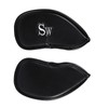 12pcs PU Leather Black Golf Club Head Cover Iron Head