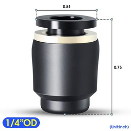 TAILONZ PNEUMATIC 1/4 inch Tube OD Plastic Push-in Connect Tubing Pneumatic Cap Plug Fitting PPF-1/4 (Pack of 10)