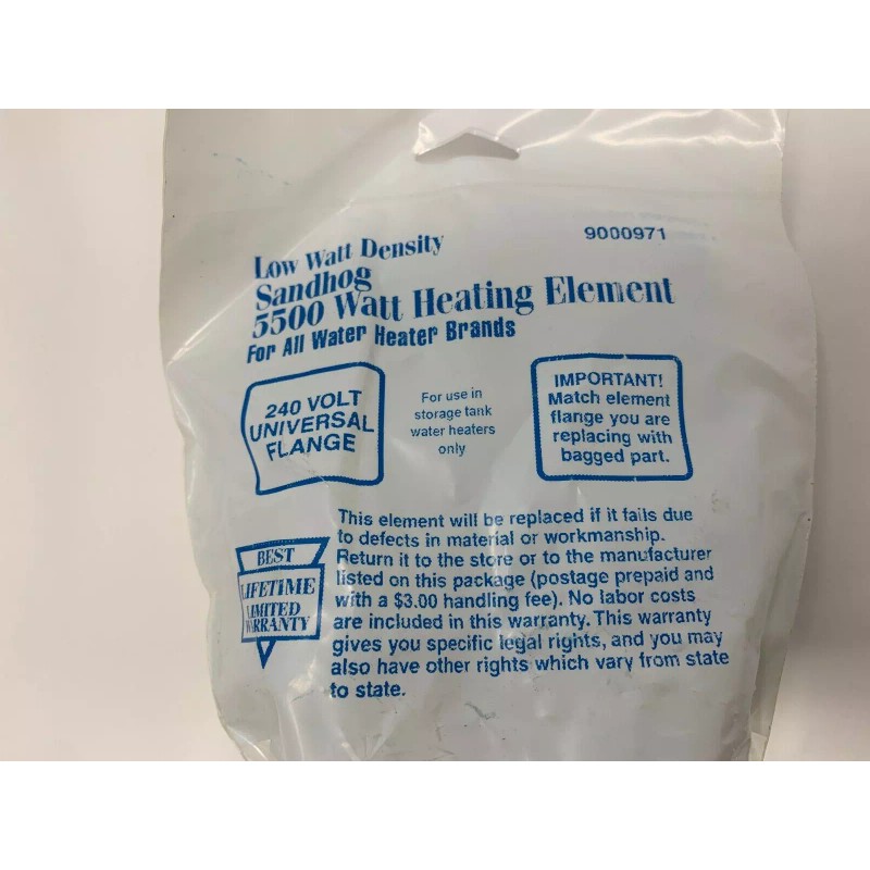 Sandhog 9000971 5500W 240V Heating Element For Storage Tanks &