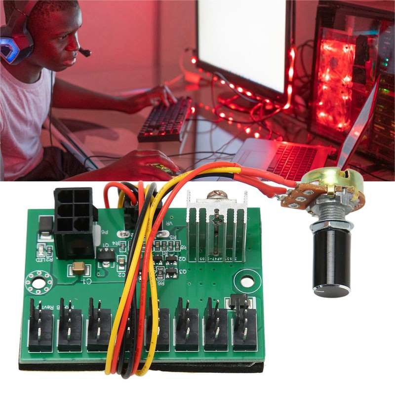 PWM Fan Hub DC 12V 8 Way PC Fan Speed