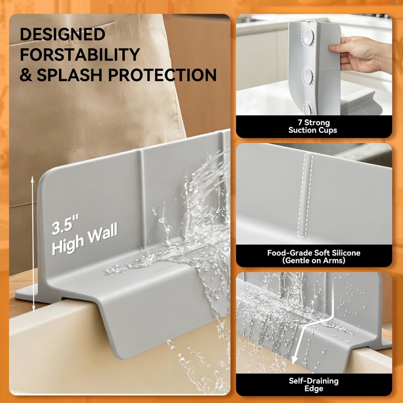 Sink Splash Guard Silicone, Compact Lightweight Accessory for Travel and