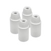 HALOTEC Pack of 4 E14 Bulb Sockets, White, Smooth Small