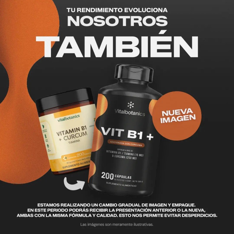 Vital Botanics Cúrcuma Cápsulas 250mg Vitamina 200 Vit Energía Metabolismo