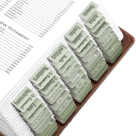 EssexWares – Sage Green Solid Color Bible Tabs for Old and New Testament, 80 Large Print Tabs for Bible Study, Water-Resistant and Durable Bible Index Tabs for Women and Men - 1.7" Wide