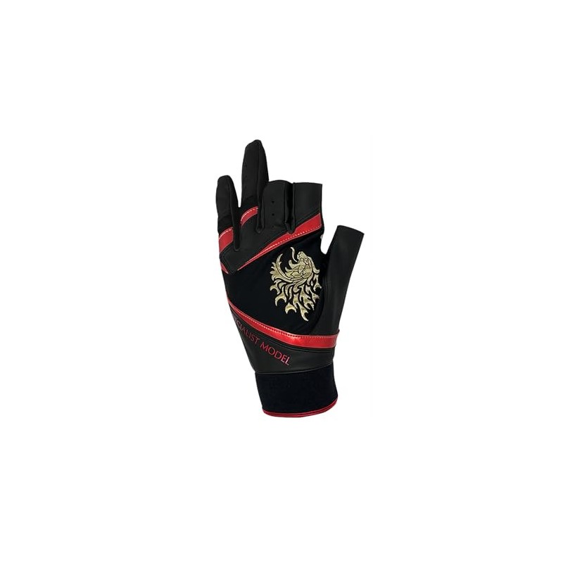 SUNLINE SUG-238 Specialist Gloves, 3 Finger Cut, Black x Red,