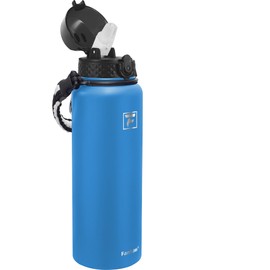 Fanhaw 1.2L Stainless Steel Insulated Sports Water Bottles with Straw Kids, Men and Women (Sky Blue)