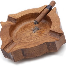 KPAVIR Wooden Round Handmade Ashtray for Cigar with Lid | Large Cigar Ashtray for office, Home, Car, Outdoor | Cigar organizer | Cigar Ashtray for Ash | Decorative Cigar Ashtray…