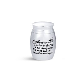 SBI Jewelry Small Urn for Brother Husband Dad Mum Cremation Urns for Ashes Goodbyes Are Not Forever Or The End