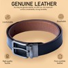 West clever Genuine Cowhide Leather Reversible Belt for Men 35mm