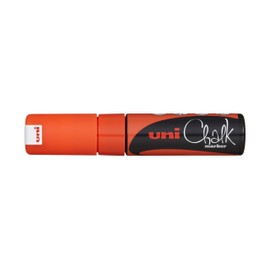Uni-Ball 186415 - Raam- en krijtmarker met spievormige punt 8 mm, fluorescerend oranje, 1 stuk