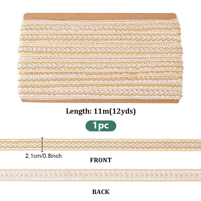 PH PandaHall 12 Yards Gimp Braid Trim, 2cm Fabric Braid