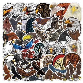 Eagle Stickers for Laptop (Pack of 50), Gift for Children, Teenagers, Adults, Boys, Eagle Stickers, Waterproof Vinyl Stickers for Scrapbooking, Skateboard, Car, Luggage