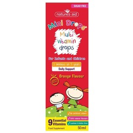 Natures Aid Natures Aid Multi-Vitamin and Mineral Drops, Daily Multivitamin, Infants and Children, Sugar Free, 50 ml (Pack of 6)