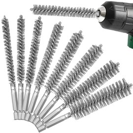 Stainless Steel Hole Brush, Pack of 6, Wire Tube Brush, Stainless Steel Hole Brush, Cylinder Brush, Twisted Wire Brush for Pipe Pipe Cylinder Drilling Cleaning