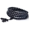 AmorWing 108 Beads Black Onyx Stone Necklace Japa Mala 8mm
