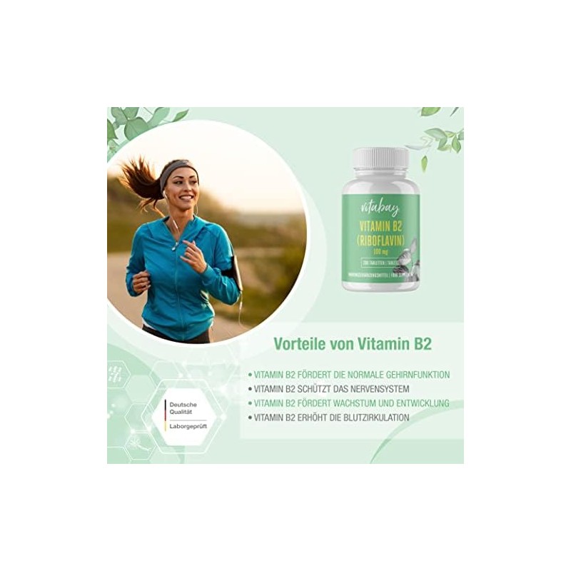 Vitabay Vitamin B2 (Riboflavin) | 400 Vegan Tablets (Set of