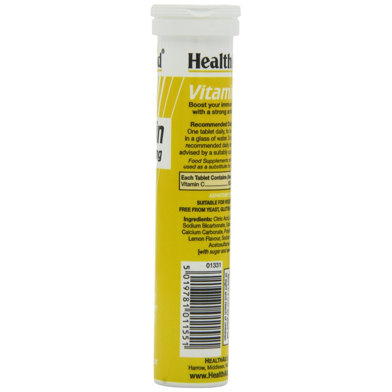 HealthAid Vitamin C 1000mg - Effervescent (Lemon Flavour) - 20