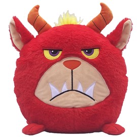 Hangry Petz Rogue Monster - 12" Red Animal Plush, Squeeze Tummy for Sounds, Hungry Angry Expression, Embroidered Face, Soft Round Companion, Kids