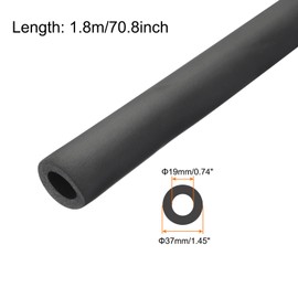 Rebower 19mm ID Pipe Insulation Tubing 9mm Thick Heat Preservation Foam Tube, [for Plumbing Freeze Protection Exercise Handle] - 37mm OD/6ft/Black