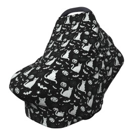 Goth Car Seat Canopy, Baby Breastfeeding Cover, Multi Use Baby Stroller and Carseat Cover, Boys and Girls Shower Gifts