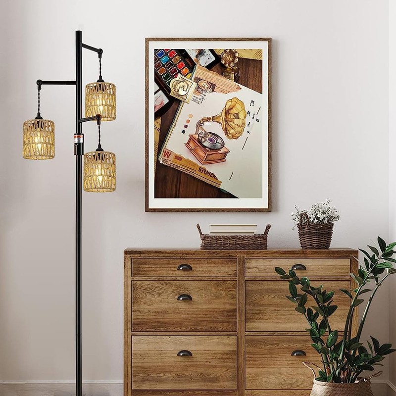 3 Pack Rattan Lamp Shade Small Boho Shades Replacement -