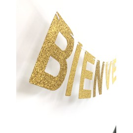 Glitter Bienvenue Bannière Garland Bunting Poudre éclair Lettres sur Blanc Bunting Classy Multicoloured Party Décorations