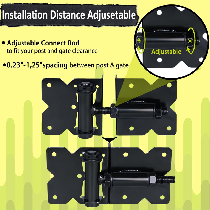 Self Closing Gate Hinges for Wood/Vinyl/PVC/Metal Fence Gate 90 Degree