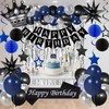 Blue and Black Birthday Decorations for Men Boys Women, 78PCS