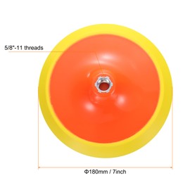Sourcingmap 7 Inch Hook and Loop Backing Sanding Pads with 5/8"-11 Thread for Diamond Sanding Finishing Polishing Buffing Pads, Yellow + Black 2pcs
