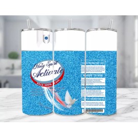 20 oz  Holy Spirit Lysol Parody Stainless Steel Tumbler & Metal Straw Light Blue