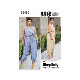 Simplicity Misses' Jumpsuit Sewing Pattern Kit, Code S9480, Sizes 16-18-20-22-24, Multicolor