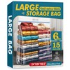 15 Gallon Large Storage Bags, 24" x 24" Clear Plastic