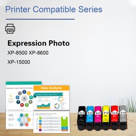 VoilaBella 312XL 314XL Ink Cartridges (6-Pack) Replacement for Expression Photo XP-8500 XP-8600 XP-15000 Printer