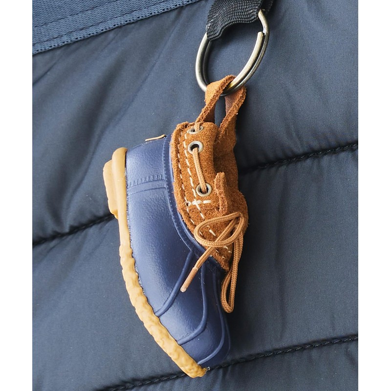 L.L.Bean Elle Bean Rubber Mock Key Chain, blue/brown