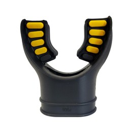 XS Scuba Dual Color Mouthpiece - Black Silicone/Yellow Bite Tabs