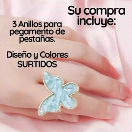 Mafab 3 Anillos Pegamento Extensión De Pestañas Piedra Jade