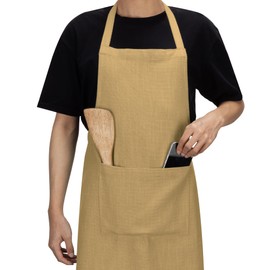JEMIDI Cotton Apron - Cooking Apron for Men and Women - Kitchen Apron Men and Women - Baking Apron Garden Apron - Apron Men and Women - Mint Colours, beige