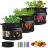 VIVOSUN 3-Pack 7 Gallon Visible Potato Grow Bags, 320G Thick
