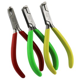 Set Of 3 Dental Detailing Step Pliers Orthodontic TC Arch-Wire Bending Forming 0.50mm 0.75mm 1mm Silicone Grip