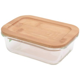EH Excellent Houseware Glass Jar with Bamboo Lid, 370 ml