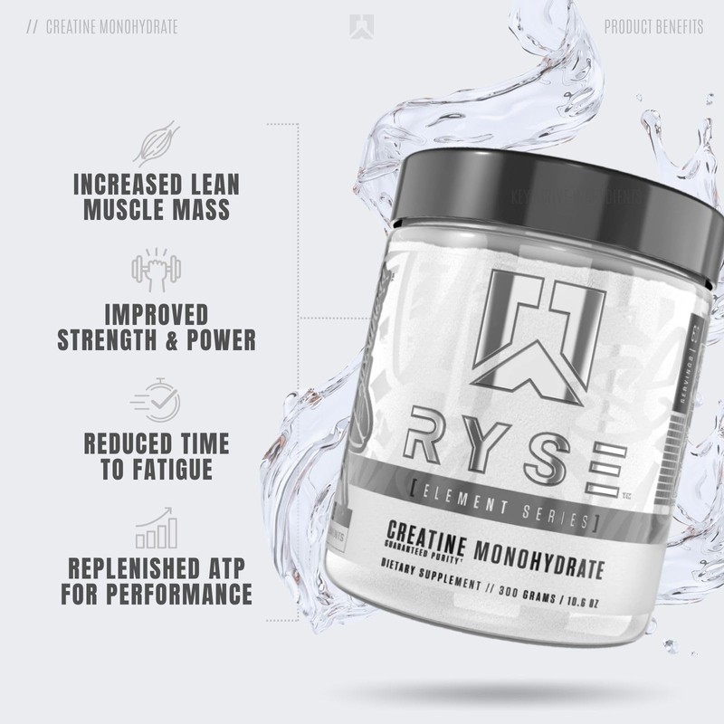 RYSE Creatine Monohydrate Powder - Unflavored - Supports Men &