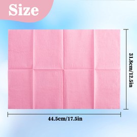 MAQIHAN 125 Dental Bibs Disposable - Disposable Dental Bibs Dentist Tattoo Bibs Pink Dental Bibs for Nails Towels Tattoo Table Covers Dental Pads Mats Paper Sheets Lash Supplies