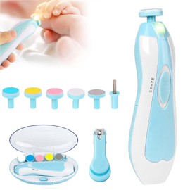 Lima de Uñas Bebe,Cuidado de Uñas del Bebé Kit,Pulidor de Uñas para Bebés Cortaúñas Versátiles con Luz LED,Cuidado de Uñas de Manos y Pies