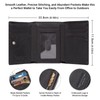 HUMERPAUL Men's RFID Blocking Tri-Fold Genuine Leather Wallet with 9