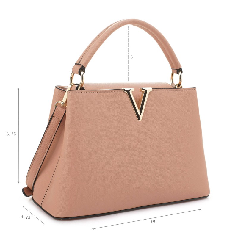 EVVE Women's Small Satchel Bag Classic Top Handle Purses Fashion